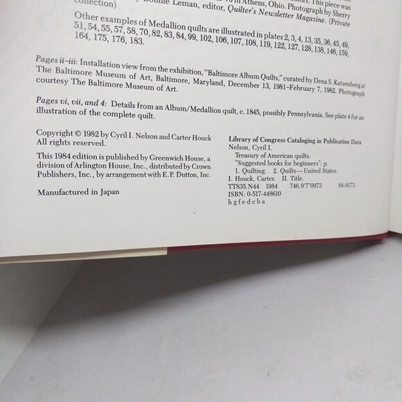 Treasury Of American Quilts-Nelson & Houck-1984-Hardcover-DJ-Very Good Condition - Picture 11 of 12